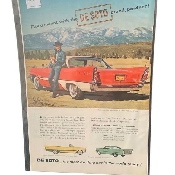 Vintage 1957 De Soto Pick a Mount With the Brand Pardner Ad Advertisement - Picture 3 of 4